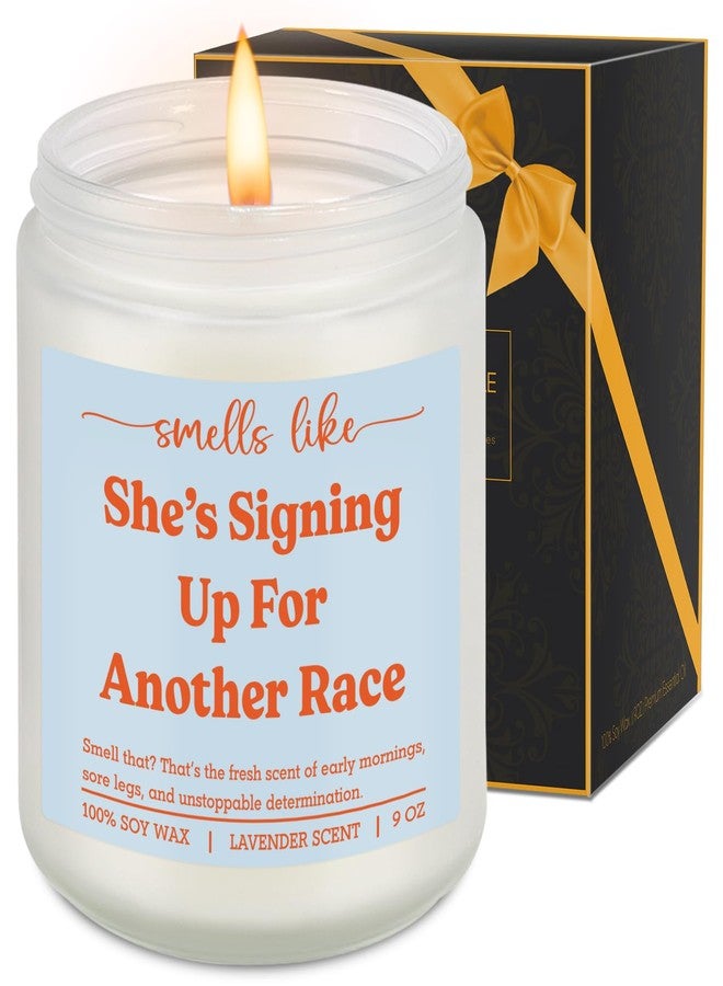 LEADO Scented Candle, Gifts for Runners Women - Marathon, 5k, Running Essentials for Women - Funny Mothers Day, Birthday, Running Gifts for Marathon Runners, Female, Girl, Her, Mom - Race Day Candle - Image 1