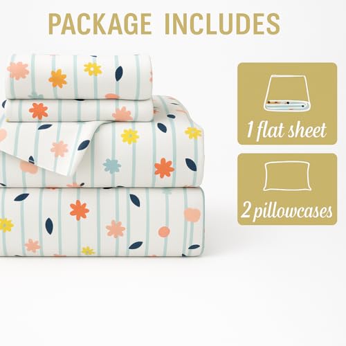 Bhoomi Impex Double Bed Sheet Set – Ray of Flowers Print | Soft Touch, Wrinkle-Free Microfiber | Includes Pillow Covers | Floral Pattern Bedsheets for Home & Bedroom - Image 5
