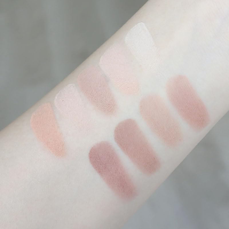 Okerker 9 Colors Pink Eyeshadow Palette, Matte Nude Neutral Beige Brown Blendable Shades, Daily Eye Shadow Makeup - Image 3