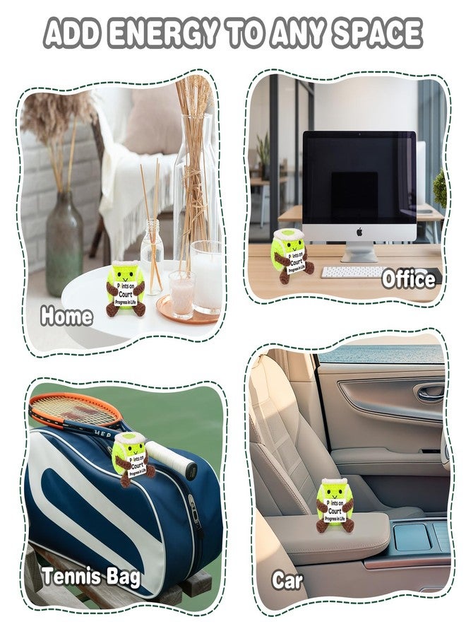 Dalycro Positive Crochet Tennis Ball with Encouragement Card Positive Crochet Doll Handmade Tennis Gifts for Women Men Sports Lover Party Decorations (Tennis Ball) - Image 5
