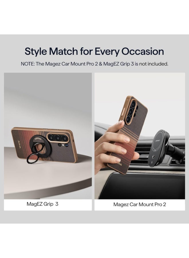 pitaka for Samsung Galaxy S26 Ultra Case, 6.9 Inch, Compatible with MagSafe, Protective S26 Ultra Case with Aaron Button, Aramid Fiber Woven [Cairn Case - Sunset] - Image 5