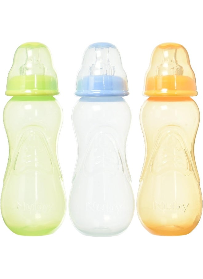 Nuby Nuby No-Drip Tinted Bottle 3Pk 10 Ounce - Assorted Colors  - Image 1