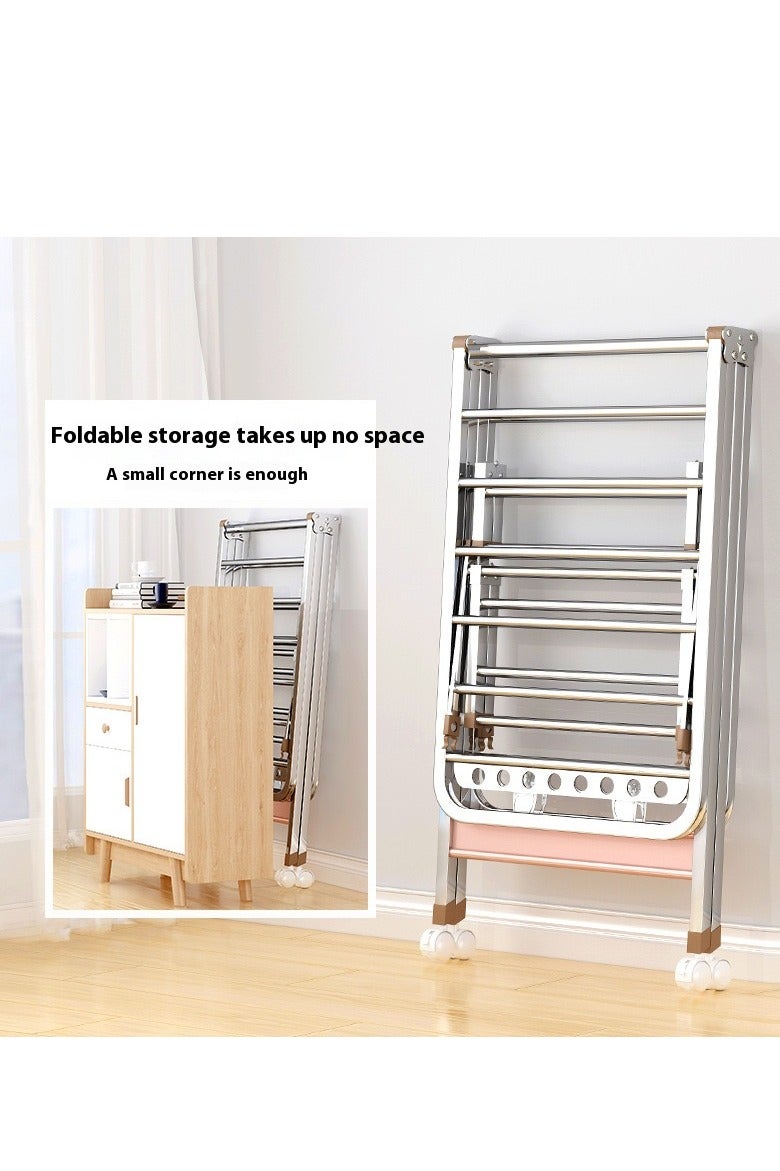HOOKOR Galvanized Steel Laundry Drying Rack - Silver, 150×45×94cm (59×18×37 inches) - Image 2