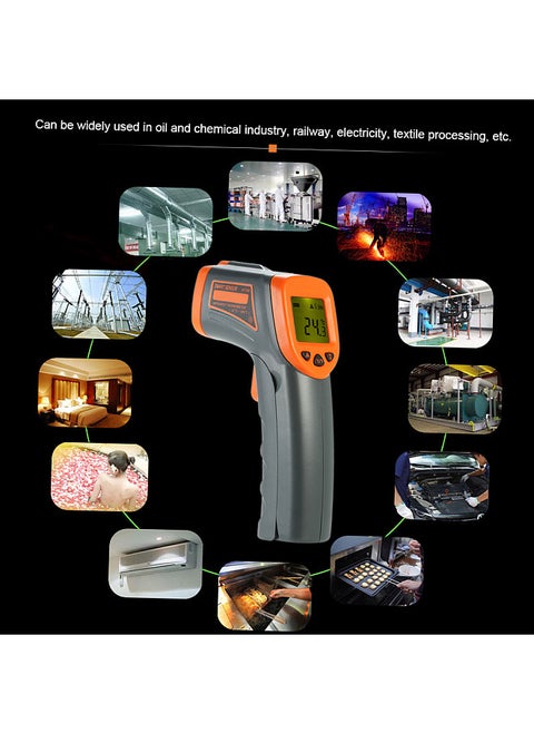 -32～380℃ 12:1 Portable Handheld Digital Non-contact IR Infrared Thermometer Temperature Tester Pyrometer Industrial Infrared Thermometer LCD Display with Backlight Centigrade Fahrenheit (NOT for Humans)