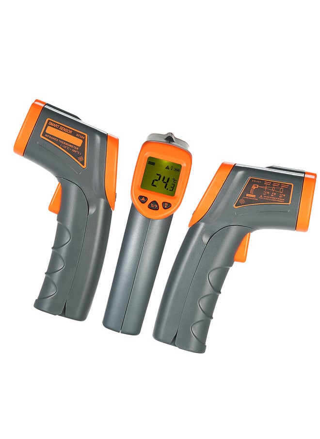 SMART SENSOR - -32～380℃ 12:1 Portable Handheld Digital Non-contact IR Infrared Thermometer Temperature Tester Pyrometer Industrial Infrared Thermometer LCD Display with Backlight Centigrade Fahrenheit (NOT for Humans) - Image 1