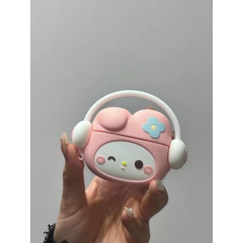 Emoh Roced Case for AirPods 4 Case Silicone Protective Cover with Keychain Shockproof Protective Case [Active Noise Cancellation] Compatible with AirPods 4th Generation 2024 (Kity Pink) - Image 4