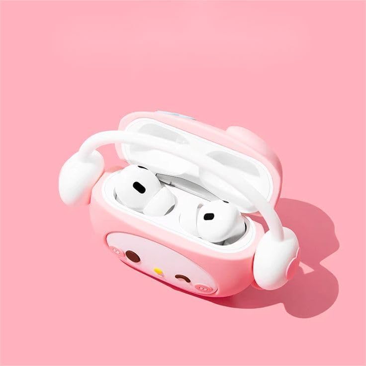 Emoh Roced Case for AirPods 4 Case Silicone Protective Cover with Keychain Shockproof Protective Case [Active Noise Cancellation] Compatible with AirPods 4th Generation 2024 (Kity Pink) - Image 5