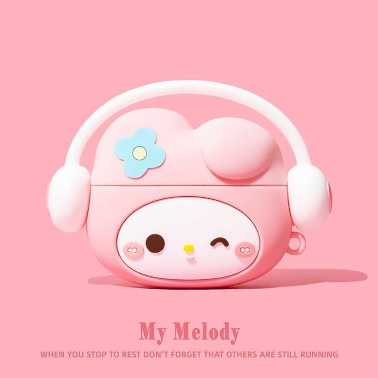 Emoh Roced Case for AirPods 4 Case Silicone Protective Cover with Keychain Shockproof Protective Case [Active Noise Cancellation] Compatible with AirPods 4th Generation 2024 (Kity Pink) - Image 3