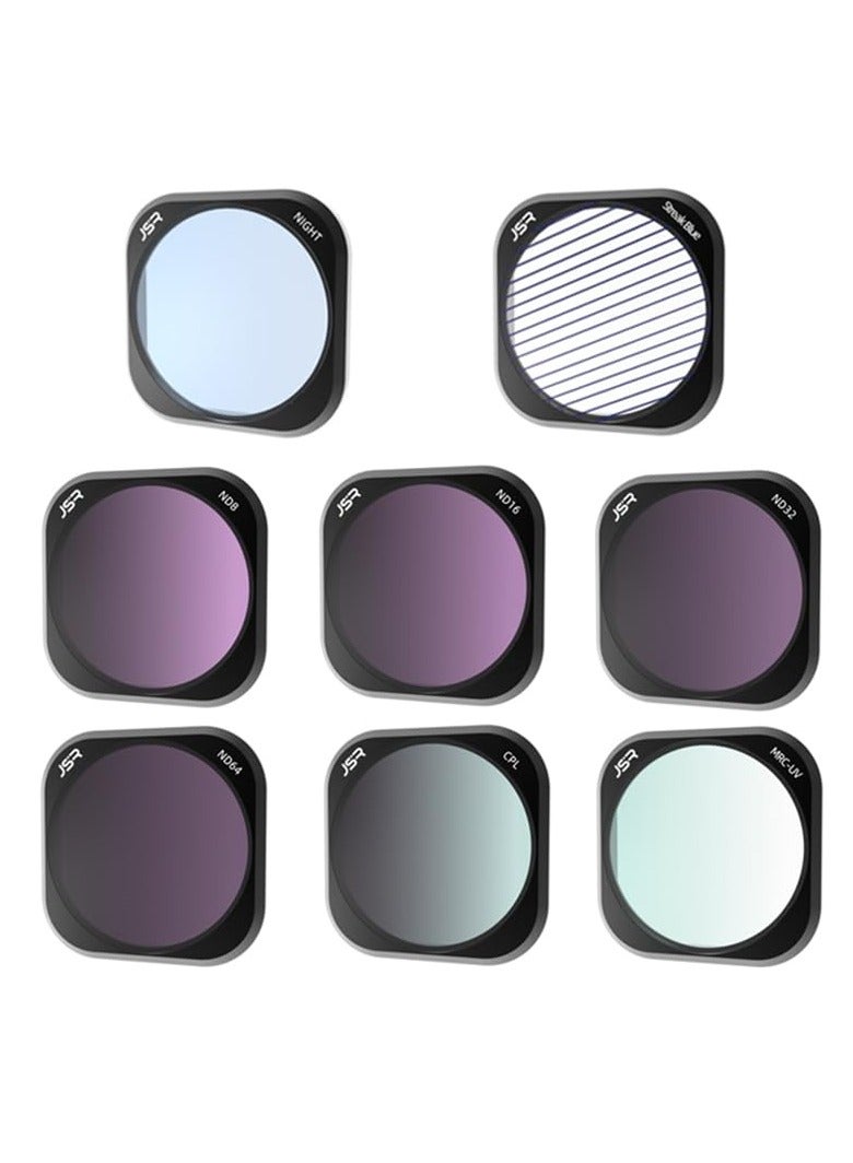 Lens Filters for Insta 360 Ace Pro, Waterproof Lens Protection Filter Set, Polarizing Neutral Density HD Filter Lens (CPL+ND8 16 32 64+Star+Night+Brushed Blue) - Image 1