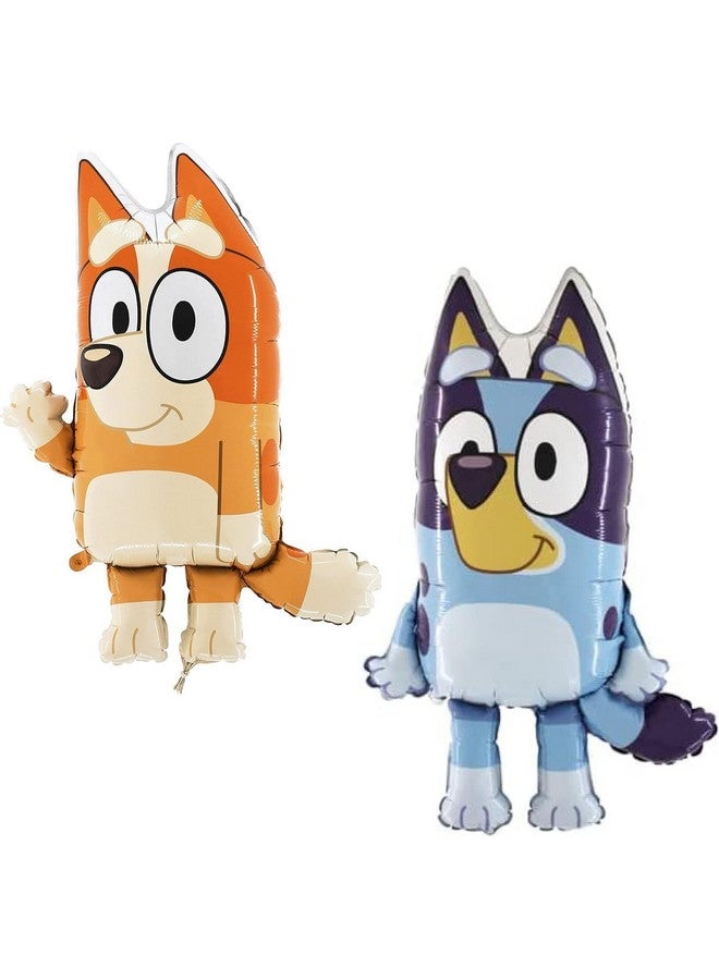 Toyland® Pack Of 2-32 Inch Bluey Foil Balloons - 1 x Bluey & 1 x Bingo Shaped Character Foil Balloons - Image 2
