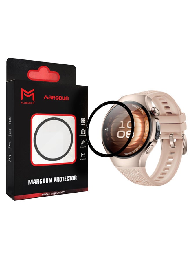 MARGOUN PMMA Clear Screen Protector for Huawei Watch 5 42mm - Ultra Thin Scratch Resistant Protective Film Clear Side Black-1 - Image 1