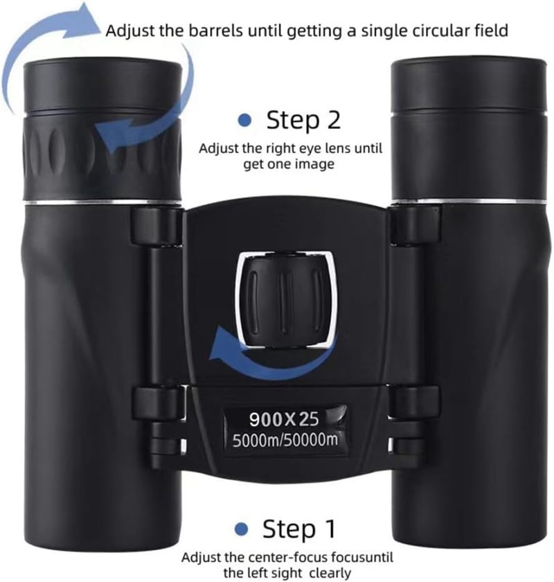 900X25 HD Zoom Binoculars - Bak4 Prism Blue Green Film Coating High Power Binoculars for Bird Watching Outdoor Distant Viewing - Image 4