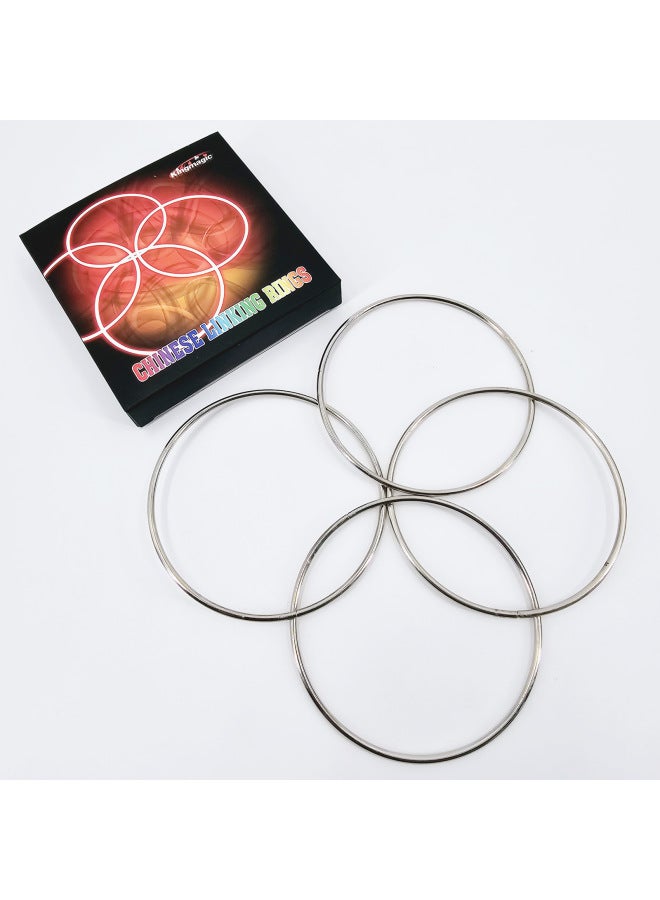 G0496 Four-in-one Ring Ring Large 10cm King Magic Props Magic Toys Wholesale-Color:G0496 Four Chain (10cm)  - Image 2