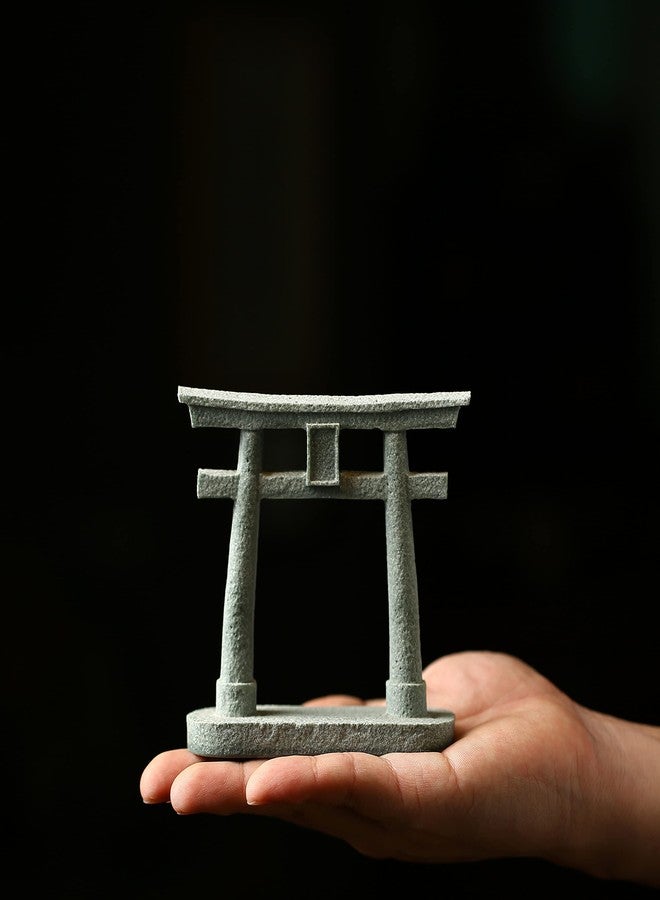 Sdeetesamjun 6 PCS Mini Zen Garden Accessories, Miniature Garden Bridge Foo Dogs Torii Gate Sandstone Figurines Meditation Zen Decor Japanese Fish Tank Terrarium Decorations Plant Pots Bonsai Craft Decor (M) - Image 3