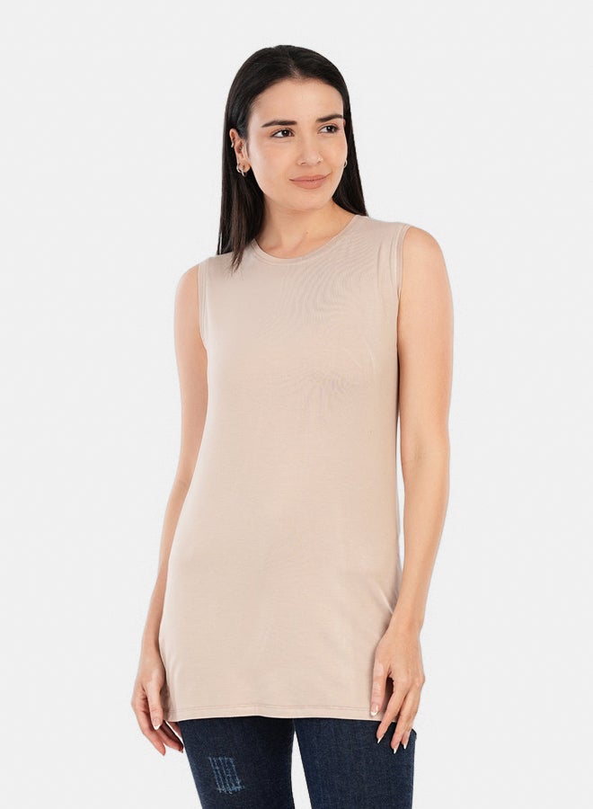 Carina Viscose Sleeveless Long T-Shirt - Image 1