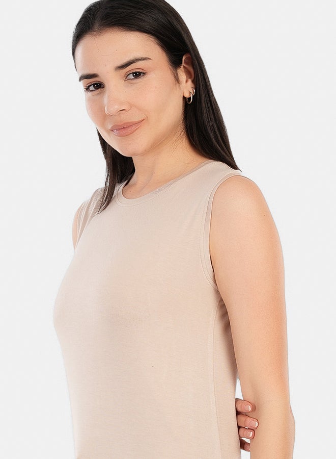 Carina Viscose Sleeveless Long T-Shirt - Image 4