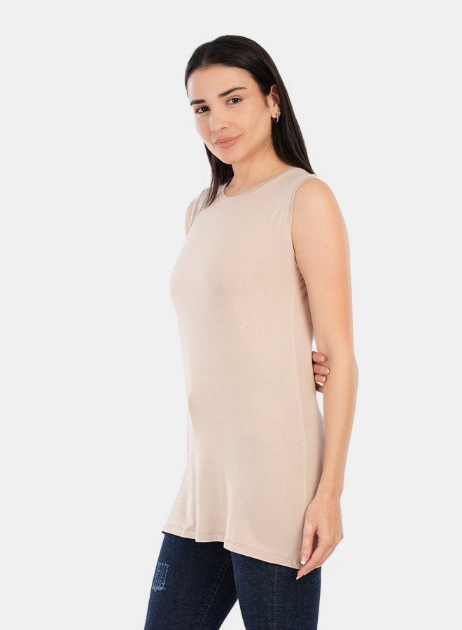 Carina Viscose Sleeveless Long T-Shirt - Image 2