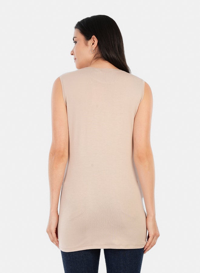 Carina Viscose Sleeveless Long T-Shirt - Image 3