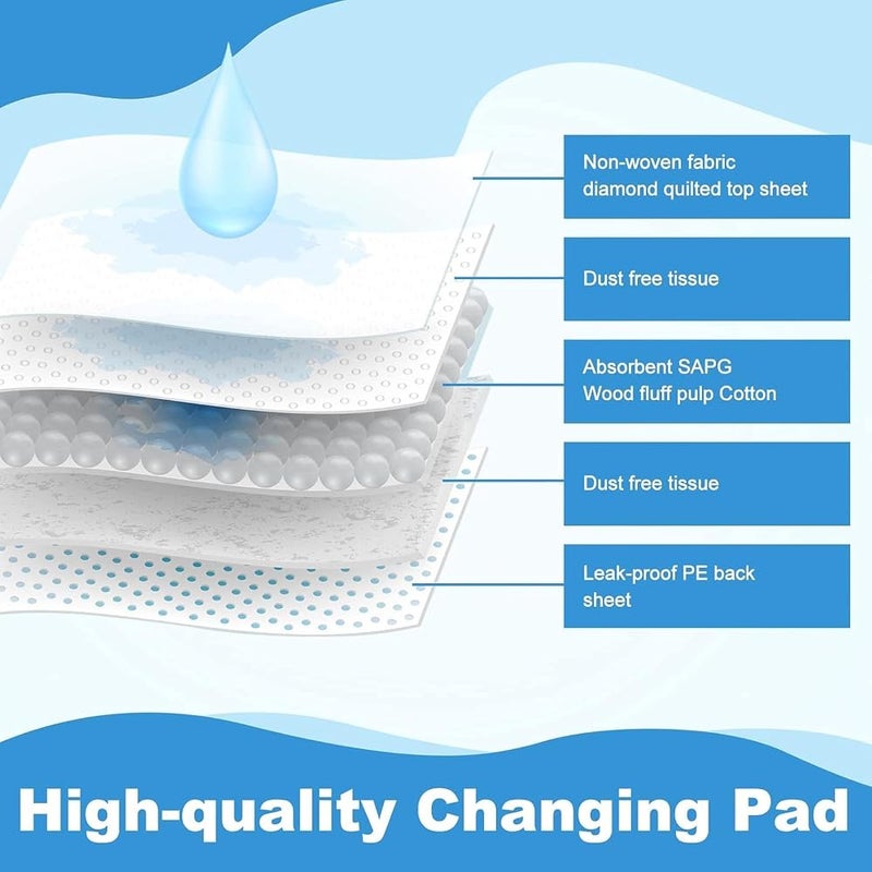 Bgtecho 100 Pack Disposable Changing Pads, 17 x 13 in Baby Underpads Liner - Image 2