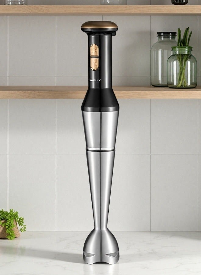 sokany Stainless Steel Hand-Held Mixer Is Convenient For Mixing All Kinds Of Fruits And Vegetables. Simple Double Button Design Makes The Mixing Cup Intuitive And Easy To Operate. Plug: European Standard - Image 3