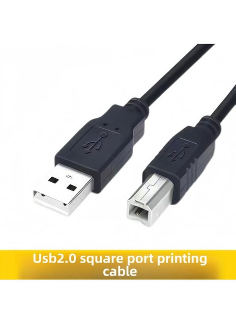 USB2.0 خط الطباعة الثورة الجانب ناسخة الكمبيوتر خط اتصال خط تمديد الخط - اللون: أسود - الطول: 1.8 متر
