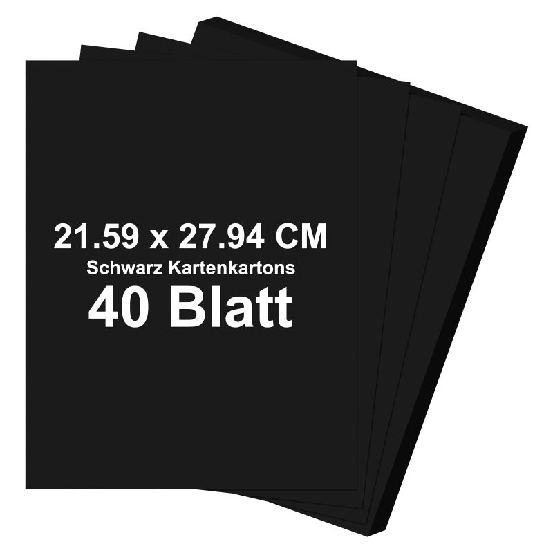 Black Craft Card A4, Printer Paper A4 Cardboard Paper, 40 Sheets Thick Card for Crafts, Scrapbooking, Crafts, Drawing, Business Cards, Invitations, Menus, DIY Card Making