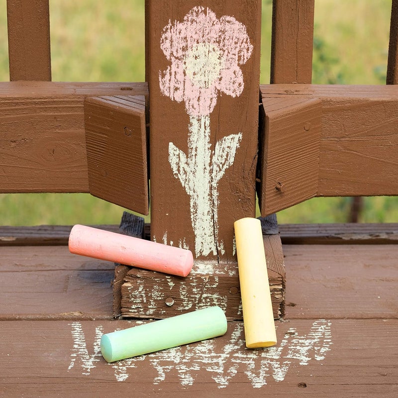 READY 2 LEARN Jumbo Sidewalk Chalk - 126 Pieces in 9 Colors - Washable, Non-Toxic, Portable - Image 4