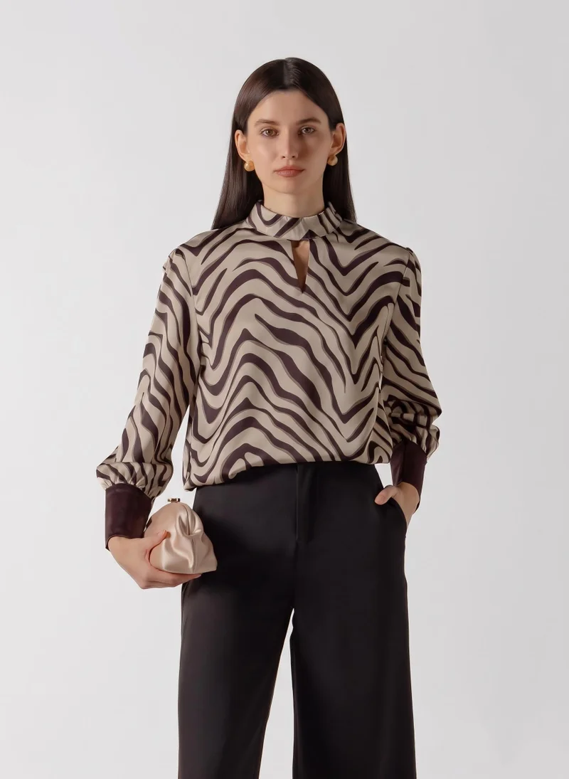 شايبس PRINTED SATIN BLOUSE