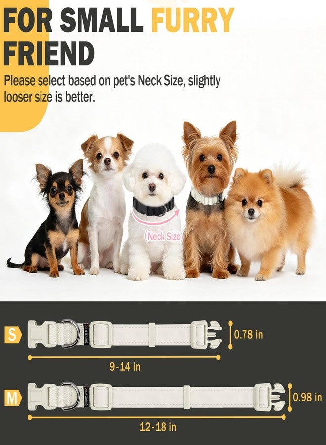 SIDESUGAR PU Leather Dog Collar with Airtag Holder Accessories Adjustable Soft Dog Collars for Small Dogs Lightweight Breathable Puppy Collar Quick Release Buckle Pet Collar Black S - Image 4