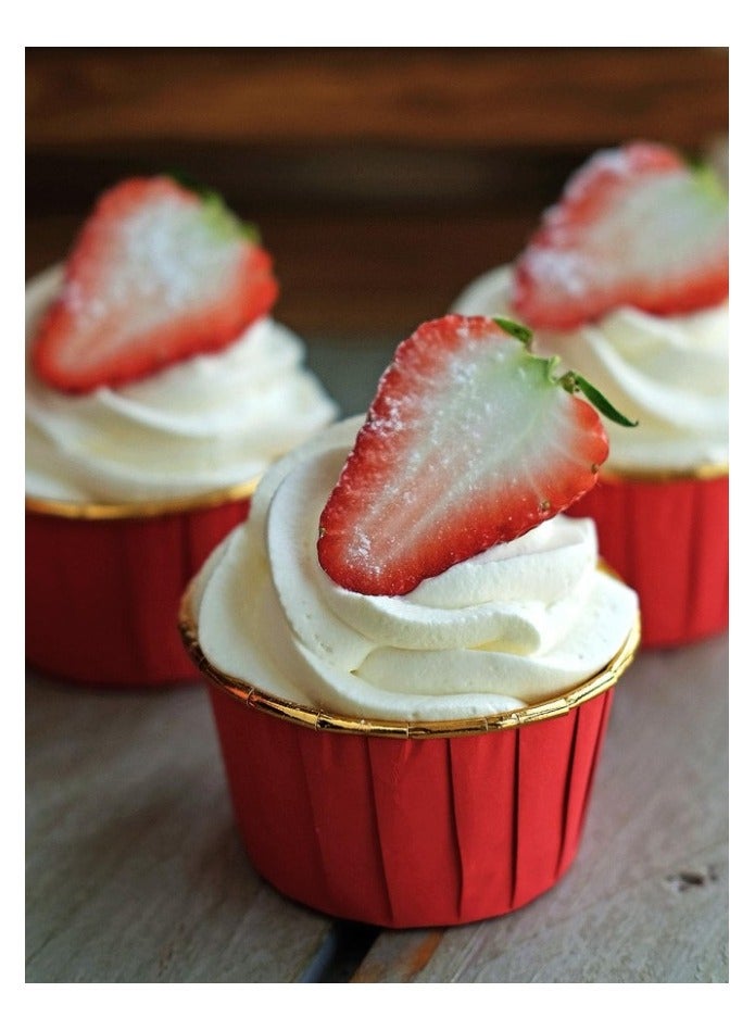 50pcs Cupcake Cups with Oilproof Baking Liners with Aluminum Foil Rims  - Image 3