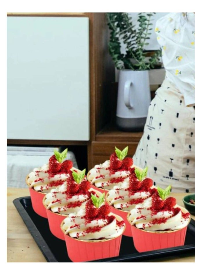 50pcs Cupcake Cups with Oilproof Baking Liners with Aluminum Foil Rims  - Image 4
