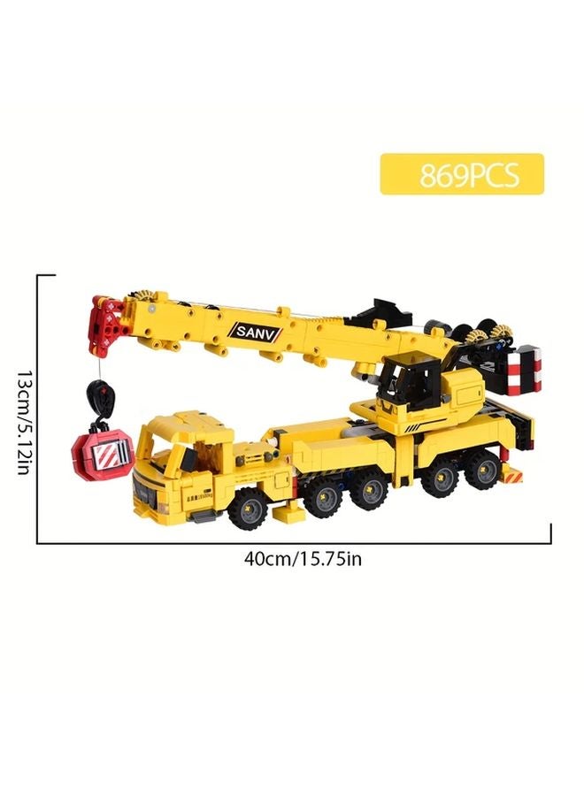 Engineering Series Building Blocks Excavator Crane Durable Plastic Construction Toy - Image 1