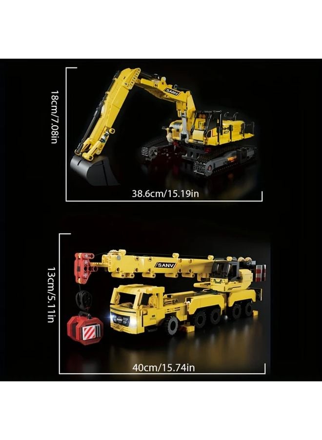 Engineering Series Building Blocks Excavator Crane Durable Plastic Construction Toy - Image 4