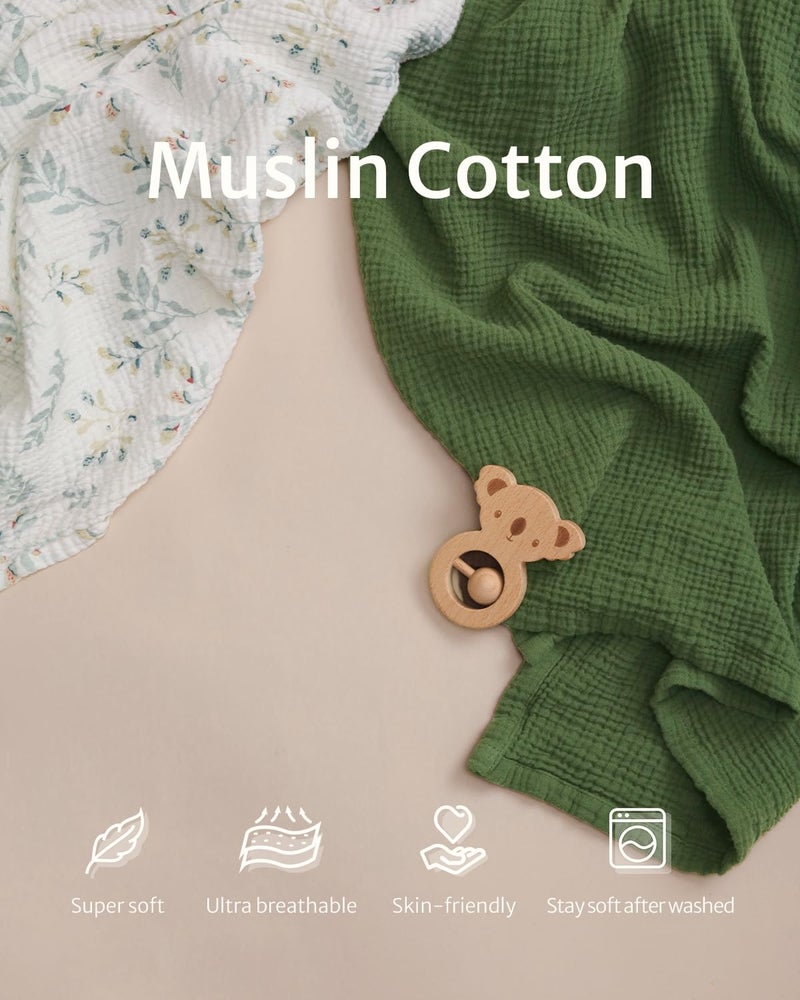 Blissful Diary غطاء رضاعة موسلين يوميات مبهجة للرضاعة الطبيعية، غطاء رضاعة قابل للتنفس مع ياقة مقوسة للنساء، مئزر رضاعة (ورقة نباتية) - Image 2