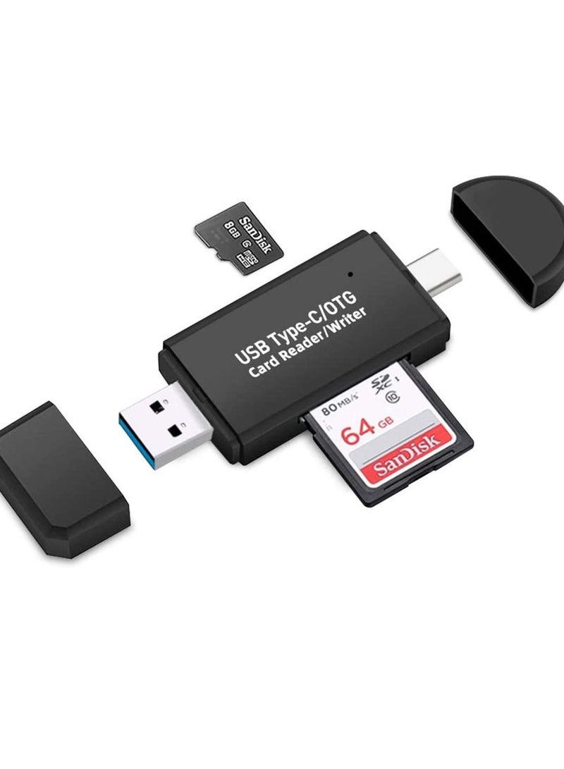 2 in 1 High-Speed Portable Memory Card Reader SD 3.0 Transport Protocol, SD Card Reader USB 3.0 to SDXC, SDHC, SD, MMC, RS-MMC, Micro SDXC, Micro SD, Micro SDHC Card and UHS-I  - Image 1
