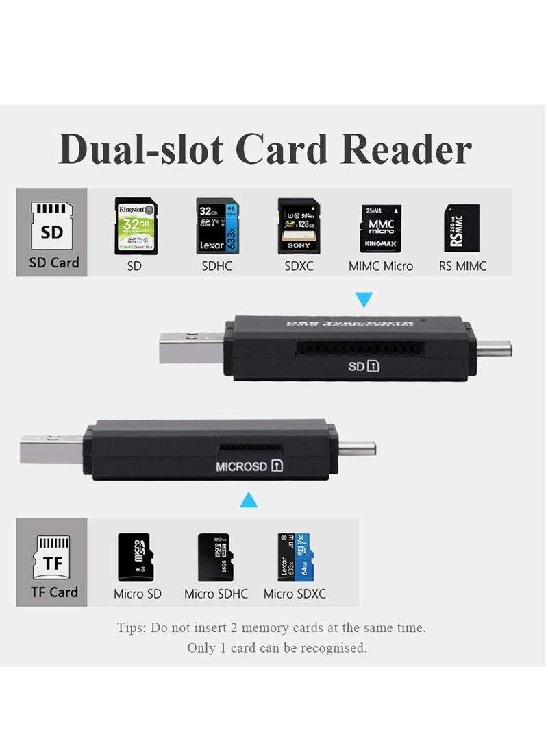 2 in 1 High-Speed Portable Memory Card Reader SD 3.0 Transport Protocol, SD Card Reader USB 3.0 to SDXC, SDHC, SD, MMC, RS-MMC, Micro SDXC, Micro SD, Micro SDHC Card and UHS-I  - Image 4