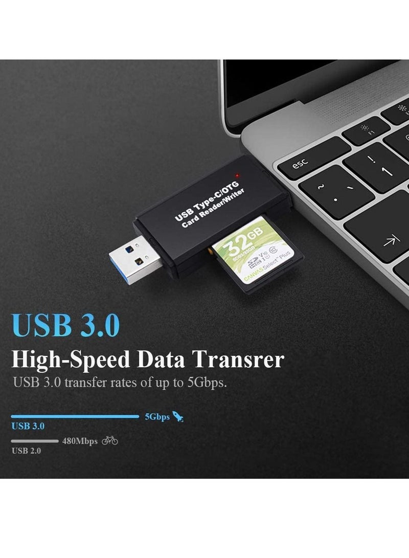 2 in 1 High-Speed Portable Memory Card Reader SD 3.0 Transport Protocol, SD Card Reader USB 3.0 to SDXC, SDHC, SD, MMC, RS-MMC, Micro SDXC, Micro SD, Micro SDHC Card and UHS-I  - Image 2