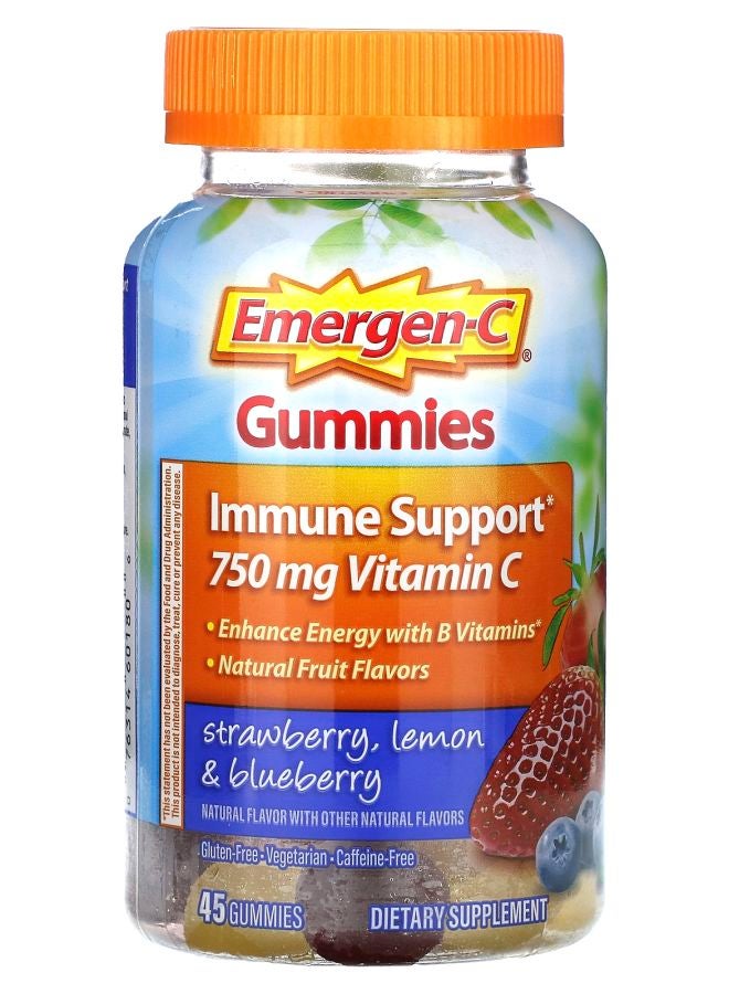 Emergen-C Immune Support Gummies Strawberry Lemon & Blueberry 45 Gummies