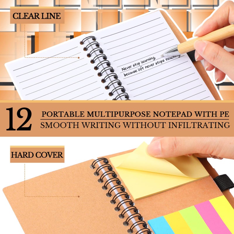 Jetec 12 Sets Inspirational Notebooks Bulk Christmas Employee Appreciation Gifts Spiral Notebook with Sticky Notepad Bamboo Pens for Xmas Thanksgiving Coworker Student Nurse Staff (Team) - Image 5
