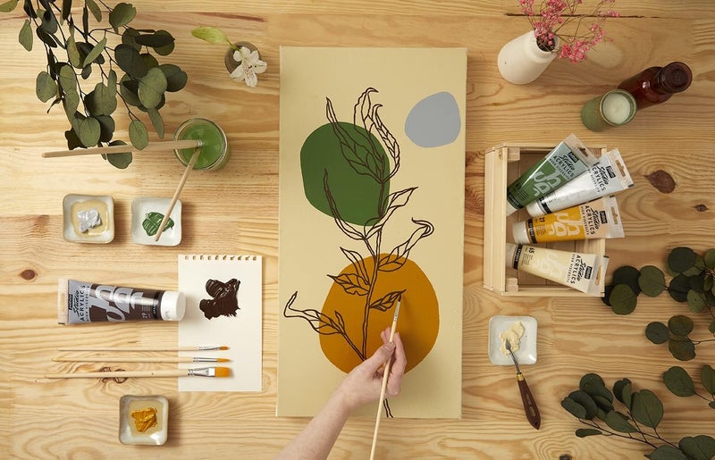 Pebeo Studio Acrylics - Dark Cadmium Yellow Hue - 100ml High Viscosity Acrylic Paint - Image 3