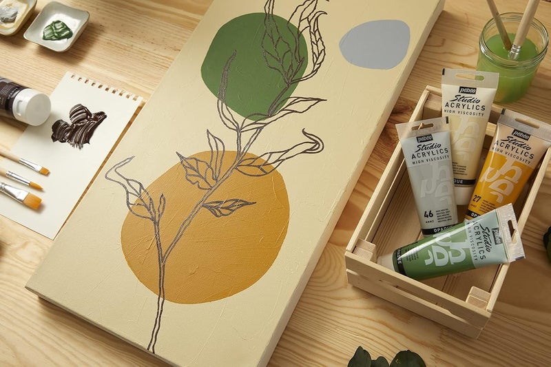 Pebeo Studio Acrylics - Dark Cadmium Yellow Hue - 100ml High Viscosity Acrylic Paint - Image 4