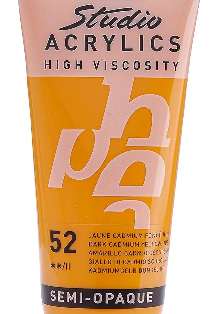 Pebeo Studio Acrylics - Dark Cadmium Yellow Hue - 100ml High Viscosity Acrylic Paint - Image 1