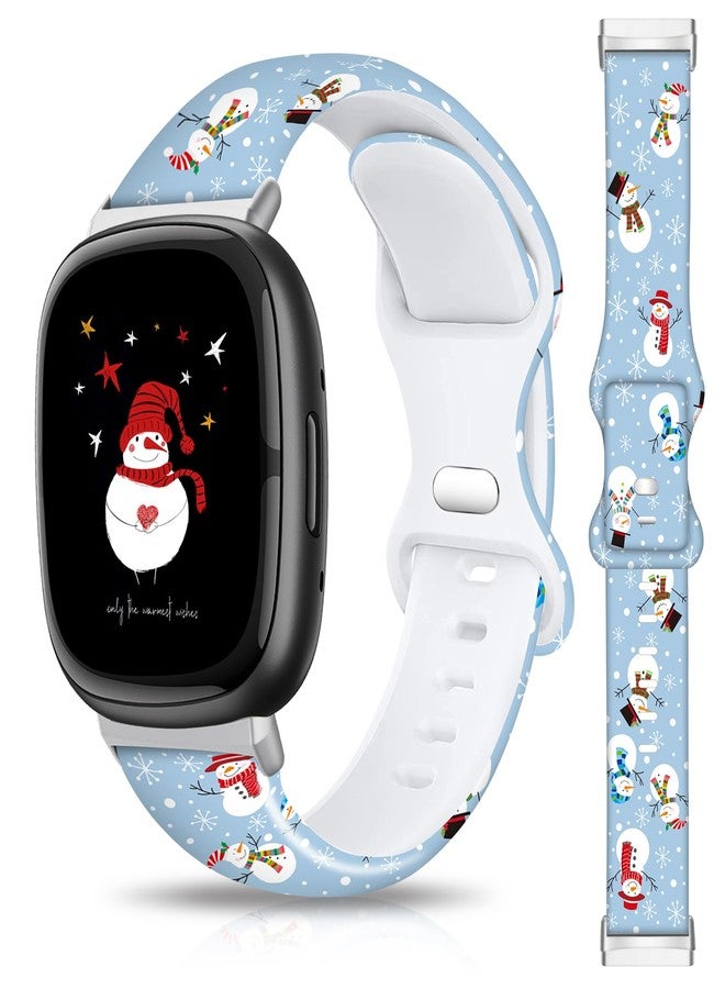 Amintiri Christmas Halloween Thanksgiving Band Compatible with Fitbit Versa 3/Fitbit Versa 4/Fitbit Sense/2, Smartwatch Holiday Women Men Silicone Replacement Strap for Fitbit Versa 3/4, Fitbit Sense/2 - Image 1