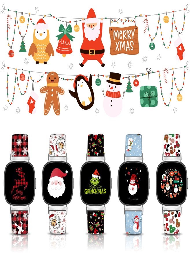 Amintiri Christmas Halloween Thanksgiving Band Compatible with Fitbit Versa 3/Fitbit Versa 4/Fitbit Sense/2, Smartwatch Holiday Women Men Silicone Replacement Strap for Fitbit Versa 3/4, Fitbit Sense/2 - Image 5