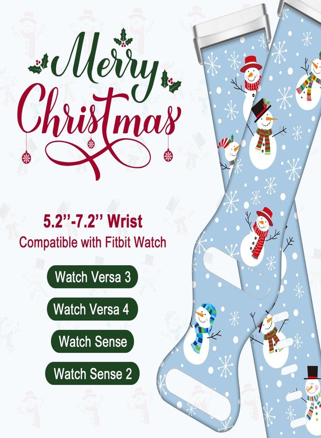 Amintiri Christmas Halloween Thanksgiving Band Compatible with Fitbit Versa 3/Fitbit Versa 4/Fitbit Sense/2, Smartwatch Holiday Women Men Silicone Replacement Strap for Fitbit Versa 3/4, Fitbit Sense/2 - Image 2