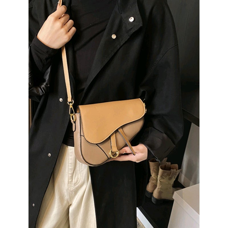 Fashion Women'S Bag New High-End Sense Niche Saddle Bag All-Match Crossbody Mobile Phone Bag Internet Popular Super Popular Small Bag - Image 2