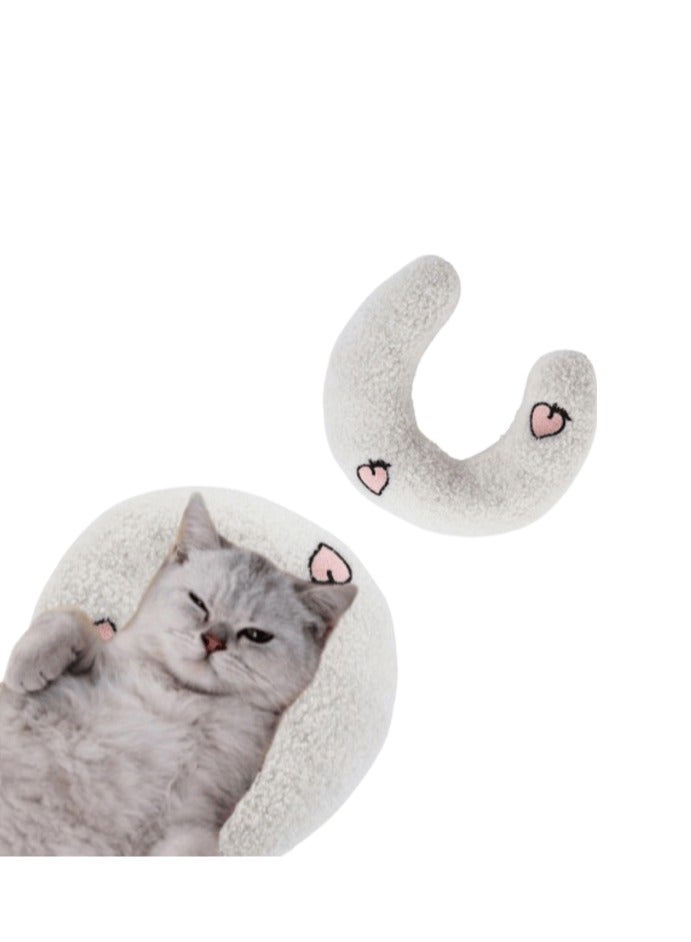 A.M 1 x Cat Pillow, Soft Fluffy U-Shaped Cat Pillow for Indoor Cats, Cat Bed Pillow, Cervical Pillow to Improve Sleep Quality - Image 1