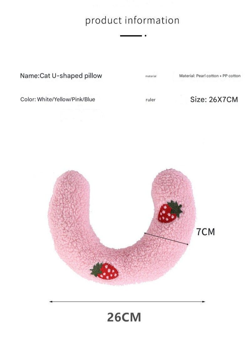 A.M 1 x Cat Pillow, Soft Fluffy U-Shaped Cat Pillow for Indoor Cats, Cat Bed Pillow, Cervical Pillow to Improve Sleep Quality - Image 2