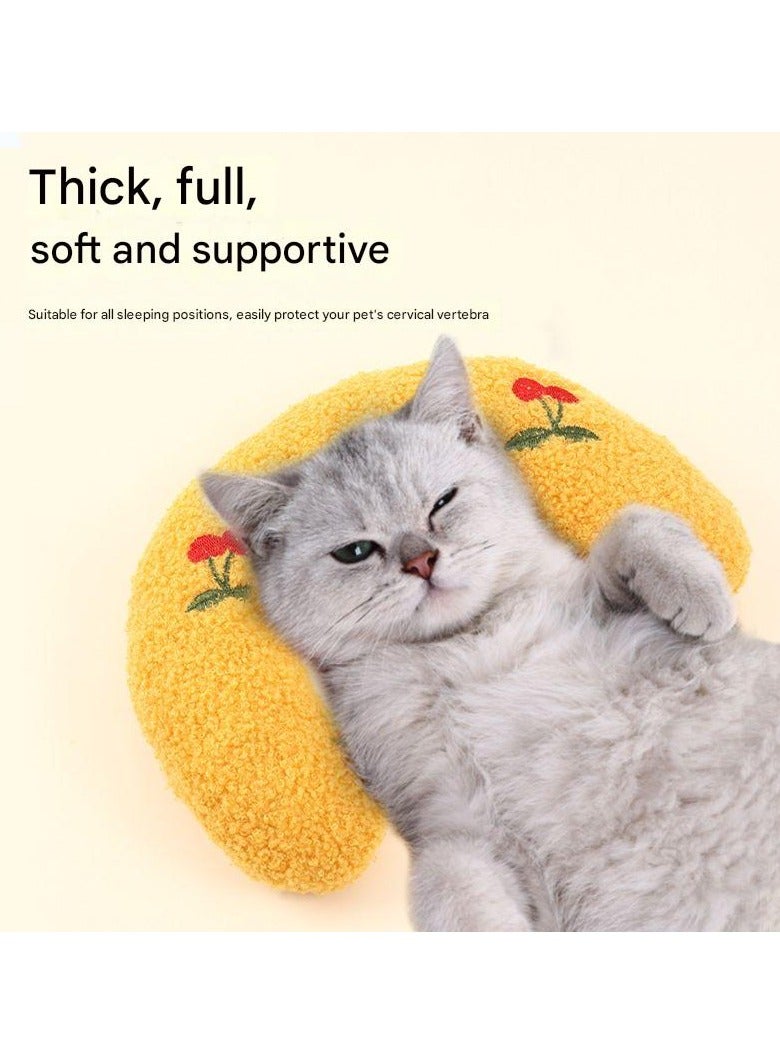 A.M 1 x Cat Pillow, Soft Fluffy U-Shaped Cat Pillow for Indoor Cats, Cat Bed Pillow, Cervical Pillow to Improve Sleep Quality - Image 3