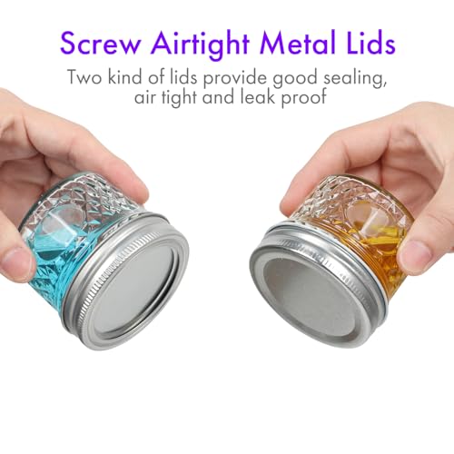 Haneye Mini Mason Jars, 8 Pack 4oz Glass Mason Jar with Regular Lids, Small Canning Jar, Ideal for Jelly, Jam, Honey, Dessert, Spice, Wedding Favor, Candles - Image 3